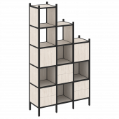 Loft Прямой стеллаж наборный VR.L-22 Денвер светлый/Чёрный металл 1278*446*2280