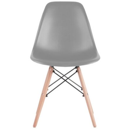 Стулья BRABIX "Eames CF-010", КОМПЛЕКТ 4 шт., пластик серый, опоры дерево/металл, 532632, 2033A