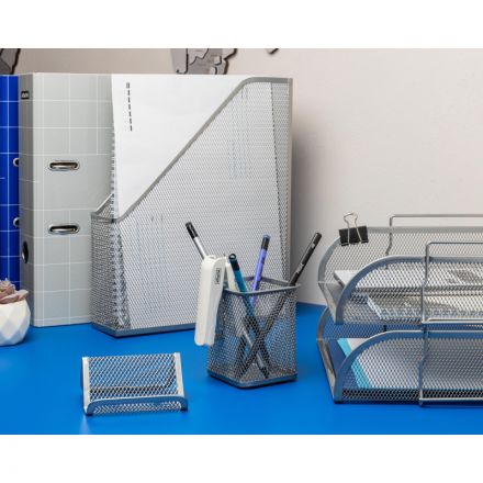 Подставка для визиток Attache (металлическая сетка, 95x71x43 мм, серебро)