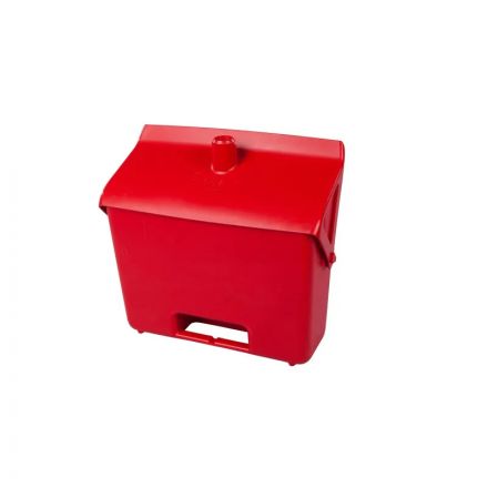 Совок с крышкой и резьбой под рукоять FBK 330х310х125 мм красный 80201-3