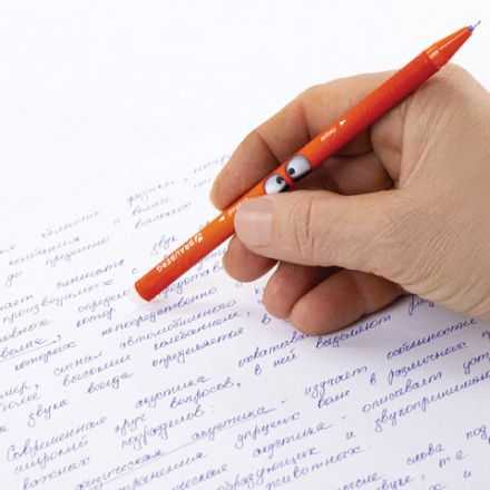 Ручка стираемая гелевая, кросс-серия "МОНСТРИКИ", BRAUBERG, СИНЯЯ, корпус ассорти, игольчатый наконечник 0,5 мм, линия 0,35 мм, 144484