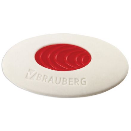 Ластик BRAUBERG "Oval PRO", 40х26х8 мм, овальный, красный пластиковый держатель, 229560 Ластик BRAUBERG "Oval PRO", 40х26х8 мм, овальный, красный пластиковый держатель, 229560