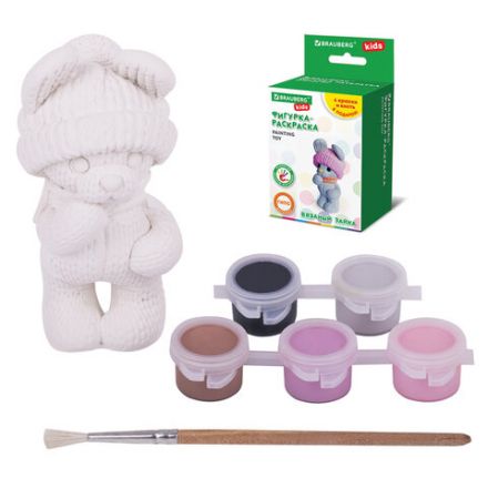 ФИГУРКА ИЗ ГИПСА с красками и кистью для росписи, ассорти, BRAUBERG KIDS, 665203