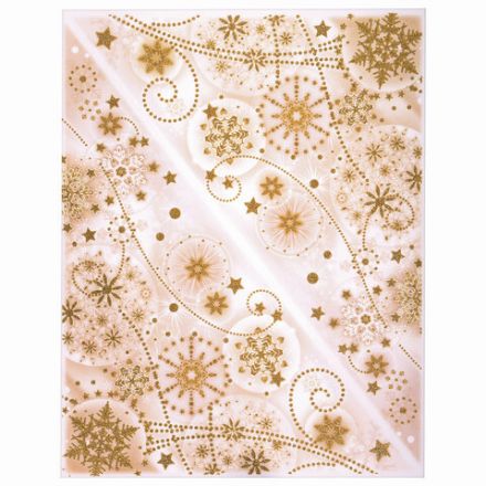 Украшение для окон и стекла ЗОЛОТАЯ СКАЗКА "Узоры из золотых снежинок 3", 30х38 см, ПВХ, 591229