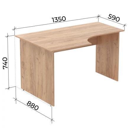 Стол эргономичный Easy LT Оптима левый 1350х880/590х740 Дуб крафт золотой Стол эргономичный Easy LT Оптима левый 1350х880/590х740 Дуб крафт золотой