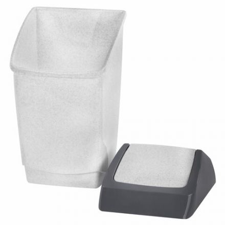 Ведро мусорное с КРЫШКОЙ (качающейся) 15 литров, "ХАПС", 46х26х25 см, серое, IDEA, М 2471