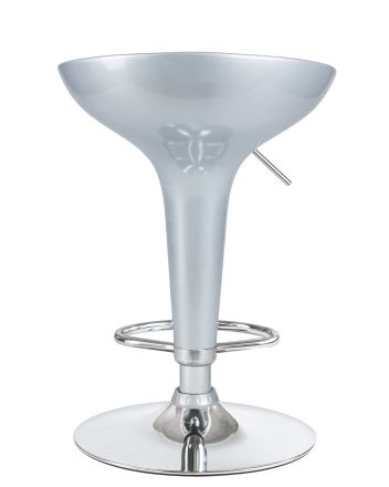 Стул барный DOBRIN BOMBA, серебряный металлик