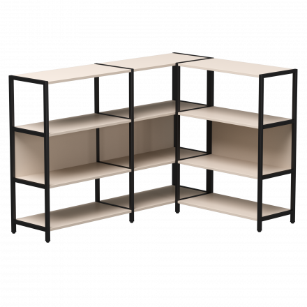 Набор стеллажных систем №14 Everprof EVO 1635x1215x1120 Кашемир/Черный