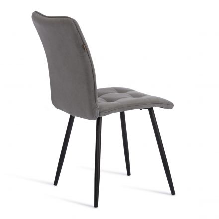 Стул обеденный Bari флок , серый/черный, 29, 46х55х89