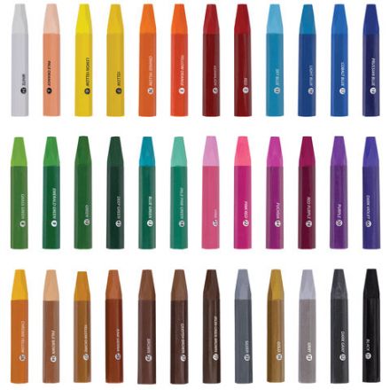 Пастель масляная восковые мелки утолщенные 36 цветов с точилкой, держателем и стеком, BRAUBERG PREMIUM, 272713