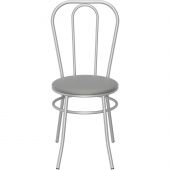 Стул для столовых AM_Венский каркас мет 9006 сиденье к/з ФортунаЛТ Грей сер