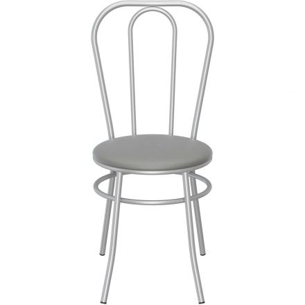 Стул для столовых AM_Венский каркас мет 9006 сиденье к/з ФортунаЛТ Грей сер