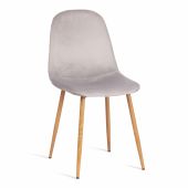 Стул Tetchair BREEZE (mod. 4724) вельвет/металл, 44 х 53 х 87 см, Light grey (светло-серый) HLR14 / натуральный
