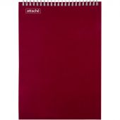 Блокнот на спирали А4 60л. ATTACHE, бордо, блок 60г, обложка 215г