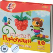 Пластилин восковой Луч Кроха 10 цветов 165 г со стеком