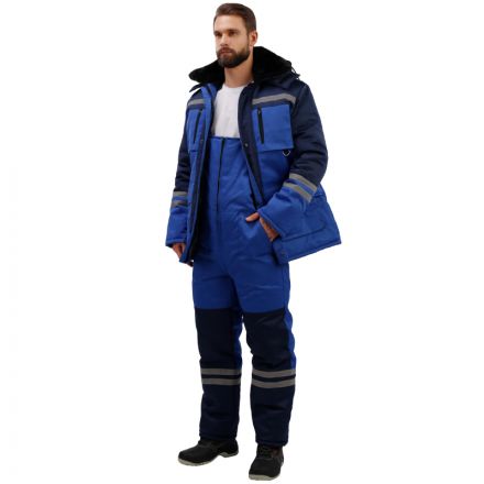 Костюм рабочий зимний з03-КПК вслк. с синим (р.48-50) 158-164