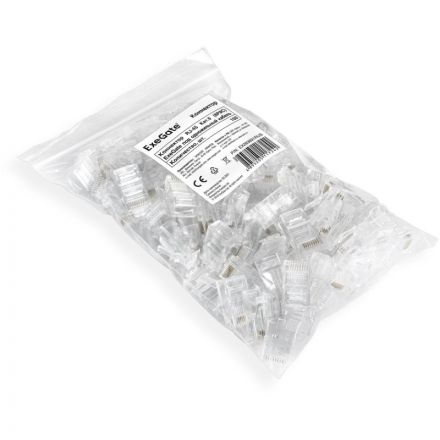 Коннектор ExeGate RJ-45 Кат.6 (8P8C) под одножильный (100шт/уп)<EX283691RUS Коннектор ExeGate RJ-45 Кат.6 (8P8C) под одножильный (100шт/уп)<EX283691RUS