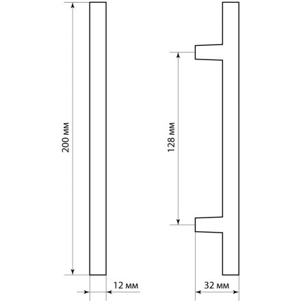 Ручка УЗК_скоба меб.StahlBuro A8925-128 (16645) BL матовый черный 2шт/уп