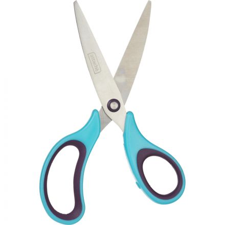 Ножницы Attache Town 170 мм с прорезиненными анатомическими ручками фиолетового/голубого цвета