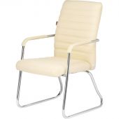 Конференц-кресло BN_TQ_Echair-806 VPU кожзам бежевый, хром