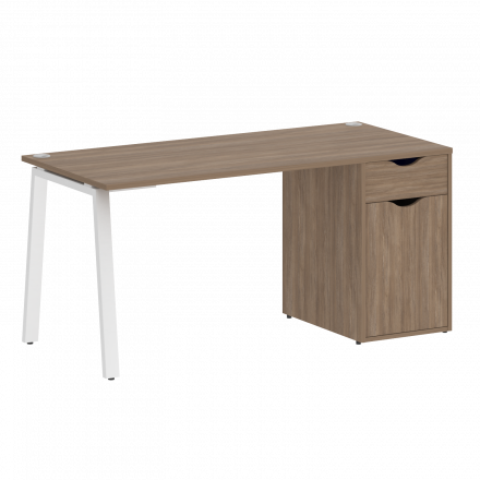Home Office Стол письменный VR.SP-3-158.1.A Дуб аризона/Белый металл 1580*720*750