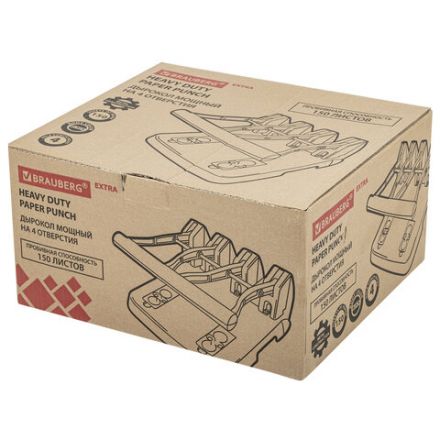 Дырокол на 4 отверстия металлический МОЩНЫЙ BRAUBERG "Heavy Duty Extra", до 150 л., 270555 Дырокол на 4 отверстия металлический МОЩНЫЙ BRAUBERG "Heavy Duty Extra", до 150 л., 270555
