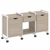 Loft Тумба на колесных опорах наборная. Вариант №7 VR.L-TN-7.K Дуб аттик/Белый металл 1440*460*767 Loft Тумба на колесных опорах наборная. Вариант №7 VR.L-TN-7.K Дуб аттик/Белый металл 1440*460*767