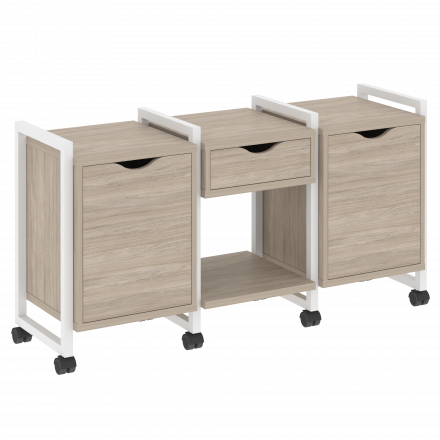 Loft Тумба на колесных опорах наборная. Вариант №7 VR.L-TN-7.K Дуб аттик/Белый металл 1440*460*767 Loft Тумба на колесных опорах наборная. Вариант №7 VR.L-TN-7.K Дуб аттик/Белый металл 1440*460*767