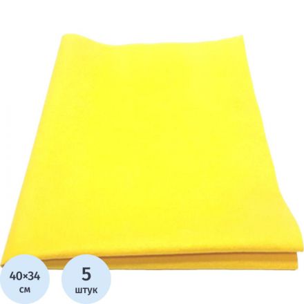 Салфетка хозяйственная микроспан 34х40см МС80-24 желтый 5шт/уп