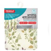 Шторка для ванной ПОЛИЭСТЕР, 180х180 см, кольца в комплекте, ФЛОРА, PRIMILA (ПРИМИЛА), 700080