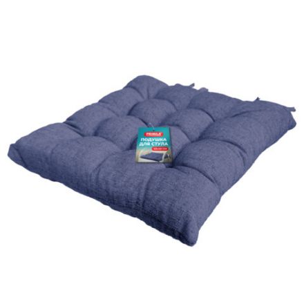 Подушка на стул "РОГОЖКА", 40x40 см, полиэстер, синяя, PRIMILA (ПРИМИЛА) LUX, 700503