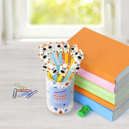 Ручка с топпером шариковая ЮНЛАНДИЯ "Собачка", корпус ассорти, СИНЯЯ, пишущий узел 0,7 мм, 143807 Ручка с топпером шариковая ЮНЛАНДИЯ "Собачка", корпус ассорти, СИНЯЯ, пишущий узел 0,7 мм, 143807