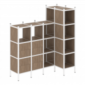 Loft Угловой внутренний стеллаж наборный VR.L-47 Дуб аризона/Белый металл 1694*862*1869