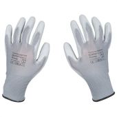 Перчатки нейлоновые SCAFFA "Базис", полиуретановое покрытие (облив), размер 10, XL (очень большой), 00-00012436