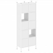 Loft Прямой стеллаж наборный VR.L-05 Белый бриллиант/Белый металл 862*446*1869