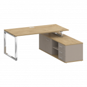 Shift Стол руководителя с опорной греденцией, правый SK.SRG-180 (R) Тиквуд светлый/Капучино 1800*1800*753 Shift Стол руководителя с опорной греденцией, правый SK.SRG-180 (R) Тиквуд светлый/Капучино 1800*1800*753