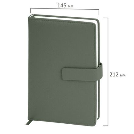 Ежедневник в подарочном наборе 5 в 1, А5, 145x212 мм, BRAUBERG "President", под кожу, 160 листов, зеленый, 116855