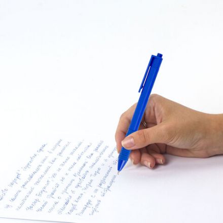 Ручка шариковая автоматическая эргономичная с грипом STAFF "Profit 500 BLUE COLOR", СИНЯЯ, узел 0,7 мм, линия письма 0,35 мм, 144491