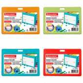 Бейдж горизонтальный (54х90 мм) АССОРТИ, голубой, красный, салатовый, оранжевый, BRAUBERG ULTRA COLOR, 238822