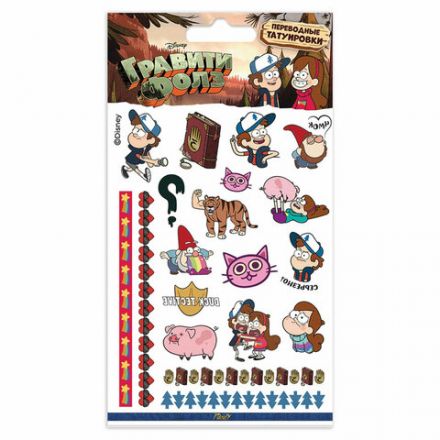 Наклейки-тату переводные АССОРТИ, ЦВЕТНЫЕ, 11х20 см, PY