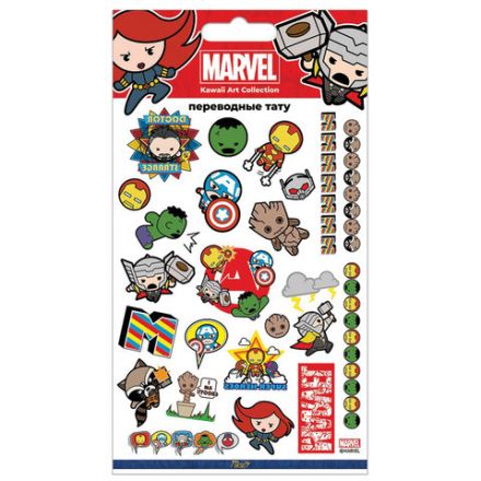 Наклейки-тату переводные АССОРТИ, ЦВЕТНЫЕ, 11х20 см, PY