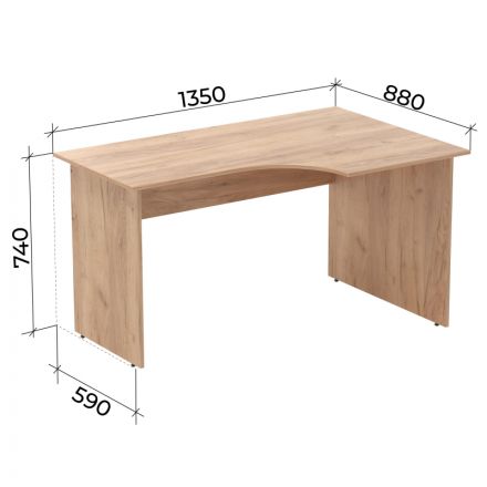 Стол эргономичный Easy LT Оптима правый 1350х880/590х740 Дуб крафт золотой Стол эргономичный Easy LT Оптима правый 1350х880/590х740 Дуб крафт золотой