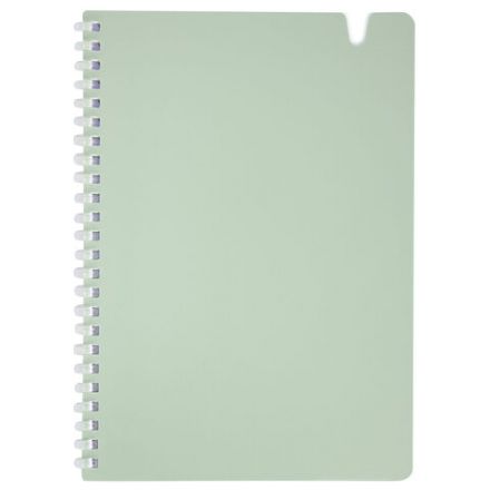 Тетрадь обложка пластик, А5 80 л., гребень мягкий, вырубка для ручки, клетка, BRAUBERG, светло-зеленый, 405378