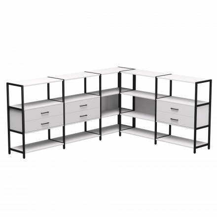 Набор стеллажных систем №15 Everprof EVO 2440x2020x1120 Белый/Черный