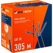 Кабель BigTech BT-CECR-003 медь UTP 4 пары, кат.5e AWG24 PVC 305м сер