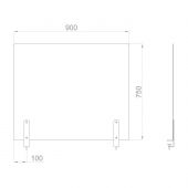 Экран BSL_защитный на 2 струбцины, акрил 900x750x4 мм Экран BSL_защитный на 2 струбцины, акрил 900x750x4 мм