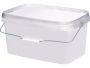 Ведро 11л. прямоугольное, с белой крышкой  белый