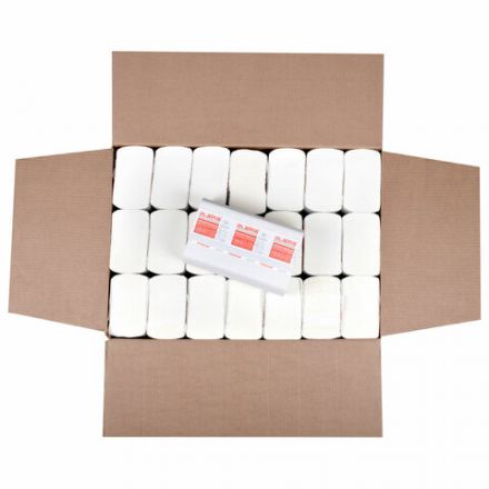 Полотенца бумажные 150 шт., LAIMA PREMIUM (H2), W-сложение, 2-слойные, белые, КОМПЛЕКТ 21 пачка, 32х21,6 см, 116378