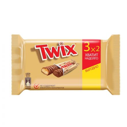 Шоколадный батончик Twix, 3штx55г/уп