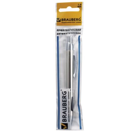 Ручка подарочная шариковая BRAUBERG "Minister", корпус ассорти, резиновые вставки, узел 1 мм, линия письма 0,7 мм, синяя, 141437